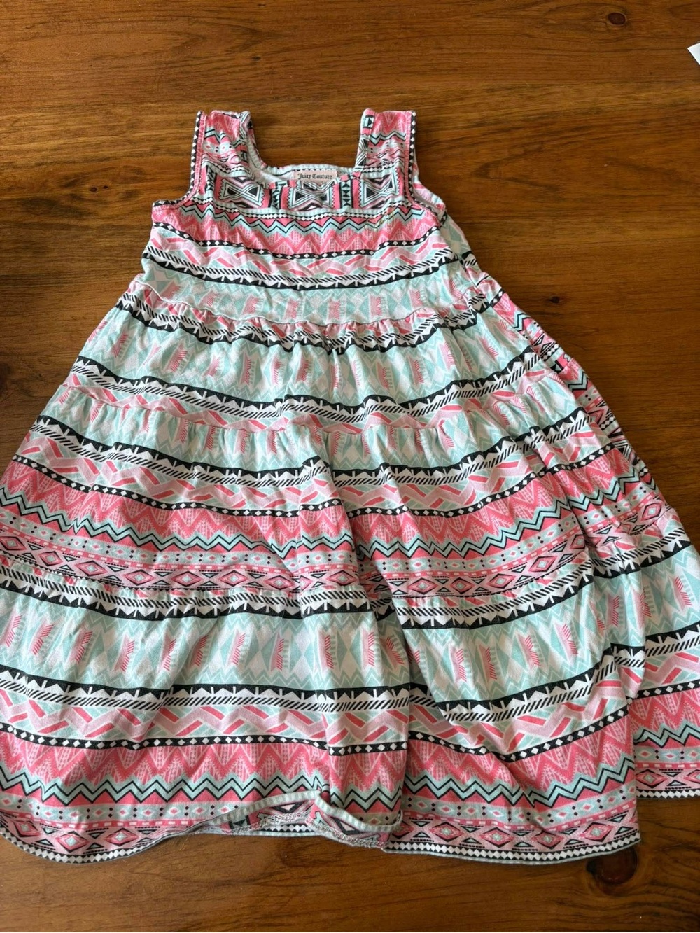 Juicy Couture Coral and Mint Aztec Tiered Sundress